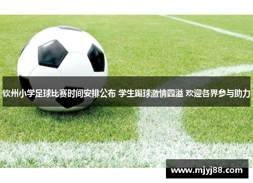 钦州小学足球比赛时间安排公布 学生踢球激情四溢 欢迎各界参与助力